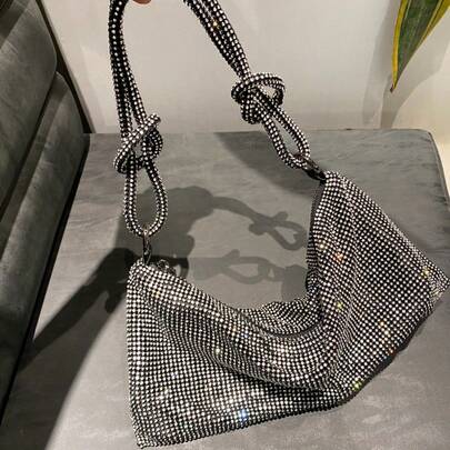 Dancing Engine Rhinestones Evening Clutch Bag Purses And Handbag Luxury Designer Shoulder Bag Shiny Crystal Clutch Purse Bucket Bag