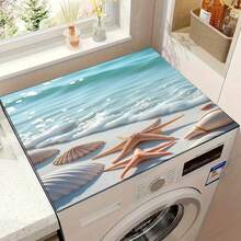 1pc Summer Shell & Beach Pattern Non-Slip Laundry Room Mat, Suitable For Home Washer/Dryer, Kitchen Drainer Mat, Drying Mat, Decorative Appliance Cover For Washer And Dryer Top, Kitchen, Dining Table Decor, Great Gift For Friends - Beach Seashells - View 13