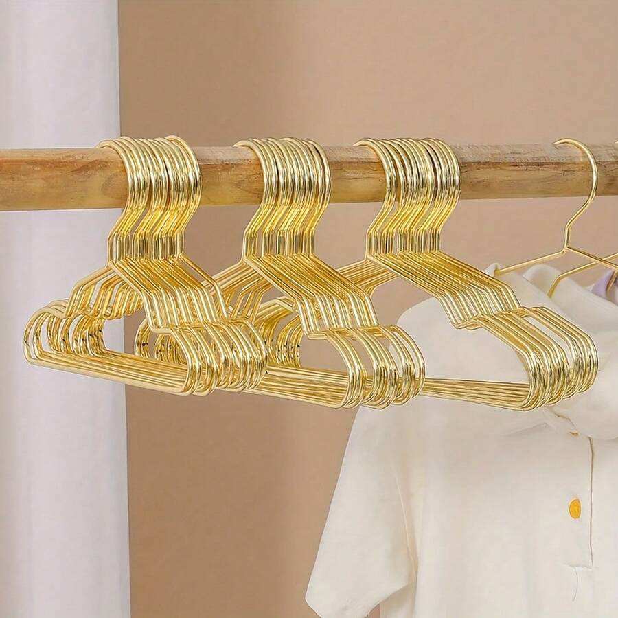 2件裝寵物金色衣架，狗狗迷你衣架，寵物店專用服飾展示架，金色迷你掛鉤金屬小衣架，適用於小型犬和貓服飾衣架，娃娃服飾配件衣架，頭巾和圍巾收納衣架
