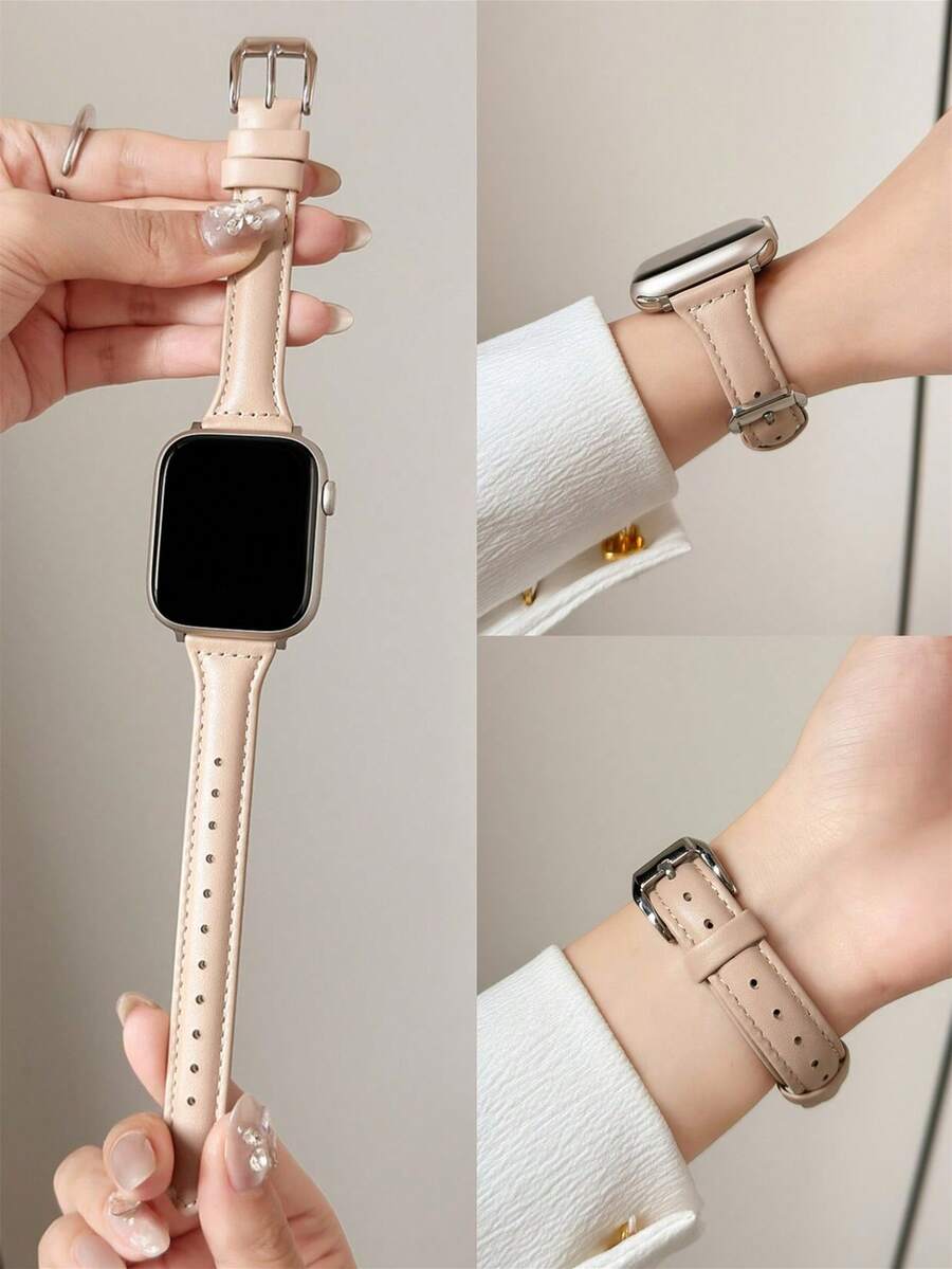 实心PU表带，兼容 42mm、38mm、40mm、41mm、44mm、45mm、46mm、49mm，时尚智能手表替换表带，适用于Series Ultra2、Ultra SE2、SE 11、10、9、8、7、6、5、4、3、2、1等型号，女士款，可作为学生返校礼物