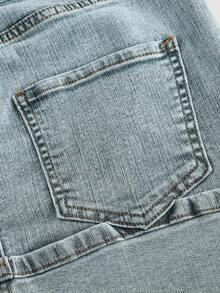 Women's Solid Color Casual Fashion Versatile Denim Skirt With Belt Loop - Lavado ligero 2 - Ver 4