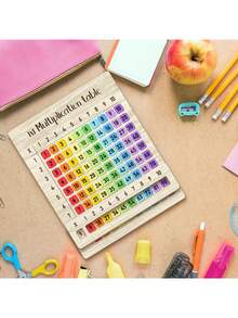 1 buah Papan Tabel Perkalian Kayu, Cocok untuk Kelas Matematika dan Hadiah Kembali ke Sekolah, Kerajinan Kayu Multifungsi, Desain Kayu Alami, Cocok untuk Acara Keluarga, Papan Tabel Perkalian Kayu - beraneka warna - View 4