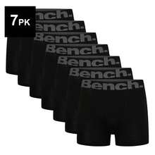 Bench - 7 Pack Mens Cotton Boxers Underwear - Suttonia Collection - Black - View 1