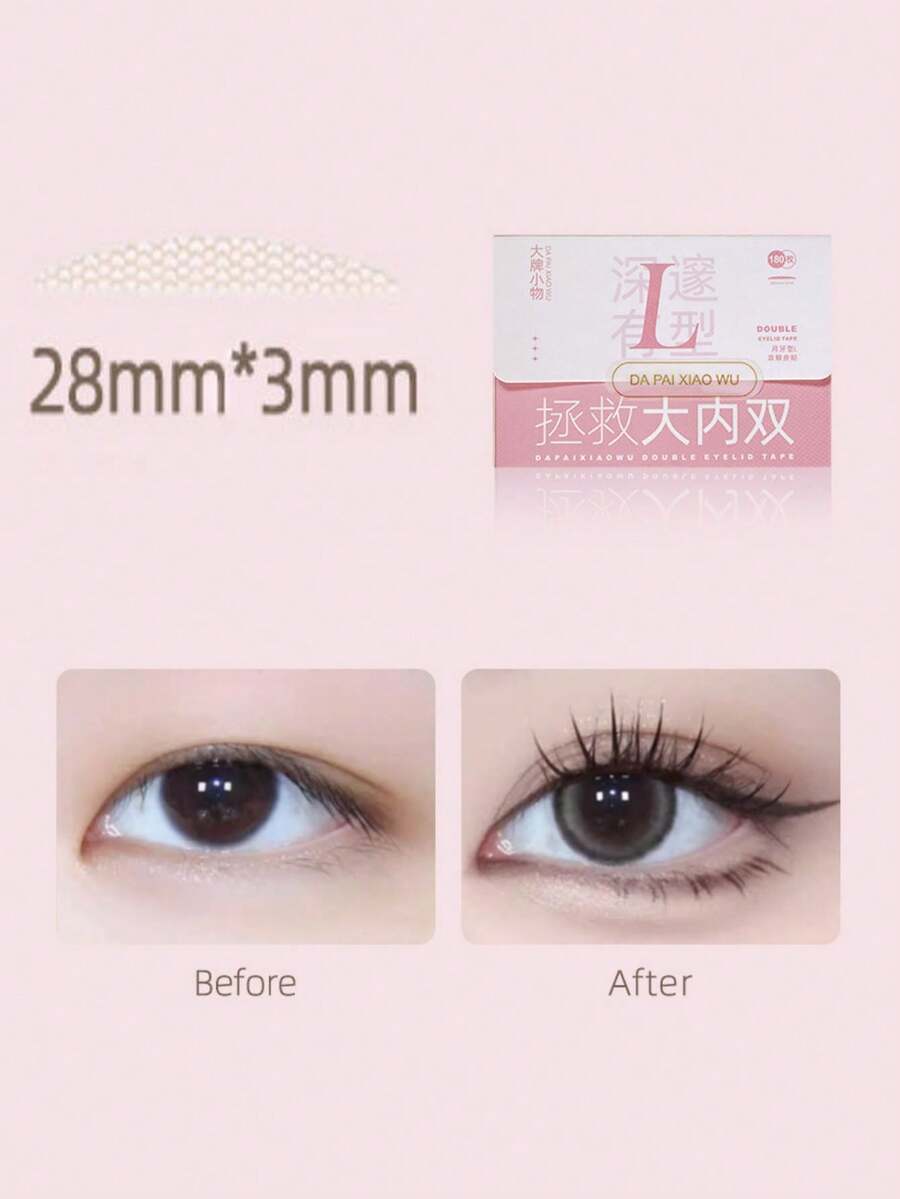 180pcs/200pcs Pack Invisible Double Eyelid Tape, Natural Matte Finish, Adhesive Eyelid Sticker For Single Eyelid & Puffy Eyes - Multicolor - View 1