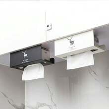 Porta-papel toalha de cozinha para atacado, caixa de lenços de papel para armário sem furos, dispensador criativo de rolo de papel em aço carbono para pendurar, suporte para armazenamento de papel para uso doméstico - Multicolorido - Ver 4