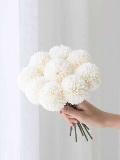 13/23/33pcs Artificial Chrysanthemum Ball Flowers Dandelion Hydrangea Arrangement Bouquet Present For Friends Bridal Wedding Bouquet Decor For Home Office Coffee House Party Wedding Decoration ﻿