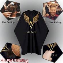 Professional Hair Cutting Cape With Gold Wings, High-Quality Easy-Clean Fabric, Lightweight And Comfortable, Suitable For Salon Use - Multicolor - View 2