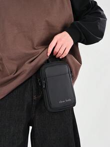 新款男士斜挎包休闲简约防水单肩包仿皮防水耐磨小包日常通勤包可折叠 - 彩色 - 查看 5