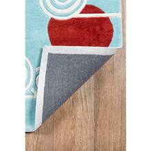 Momeni Rugs Lil' Mo  Hand Made Area Rug 3' x 5' Hot Air Balloons on Sky Blue - Rectangular de 5 x 3 - Ver 5
