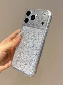 1个大窗口水钻亮片手机壳，兼容苹果17、16、15、14、13、12、11 Pro Max，时尚手机壳 - 無色 - 查看 6