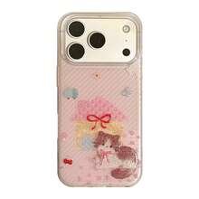 Kavenfort Transparent Glitter Phone Case, Compatible With Iphone 17 Pro, Also Fits 16, 15, 13, 14, 17. Pink Cartoon Cat, Shiny Soft Case, Cute, Girly, Creative, Geometric, Cartoon Style, Adorable, Fresh, Niche, Ins Style - Clear - View 12