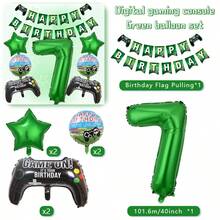 Bộ trang trí sinh nhật chủ đề game màu xanh lá cây 22 món, bao gồm biểu ngữ Chúc mừng sinh nhật, tay cầm chơi game và số màu xanh lá cây 40 inch, thích hợp cho tiệc sinh nhật, họp mặt, kỷ niệm, lễ hội, trang trí phông nền và trang trí tiệc ngoài trời. - Xem 17