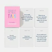 SMILE TALK 情侶對話卡，貼心關係建立破冰遊戲，加深情感連結的溝通卡，浪漫約會之夜、情人節、萬聖節、聖誕節、生日與週年紀念禮物 - 淺粉色 - 查看 6