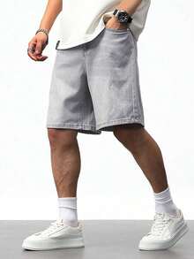 European & American Teenage Boys' Fashionable Casual Style Gray Denim Shorts - Grey - View 9