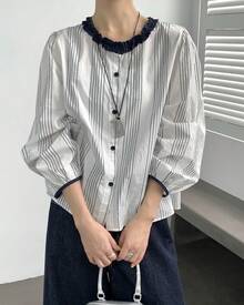 Women Blouses & Shirts - Stripe - View 1