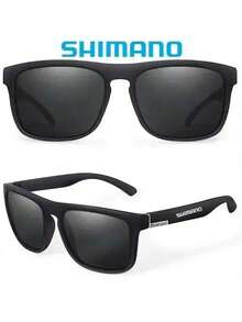 Set Kacamata Pelindung Polarized SHIMANO untuk Pria, Aktivitas Luar Ruangan seperti Berburu, Memancing, Mengemudi, dan Bersepeda - Hitam - View 1