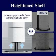 Luminpool Freestanding Toilet Paper Holder – Rustproof Metal, Holds 4 Rolls, Anti-Slip Base, Bathroom Storage Organizer - B-Black - View 5
