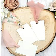 1.5 Inch X 6 Yards, 18 Yards Total Chiffon Ribbon Roll With Tassels, Suitable For Wedding Invitations, Bridal Bouquets, Gift Wrapping, Floral Decor, Crafts, Colors: Soft Nude, Deep Nude, Floral Pattern - Pink - View 7
