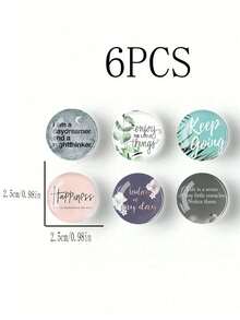3pcs/6pcs/12pcs Set Random Inspiring Quote Crystal Glass Fridge Magnets - Multicolor - View 9