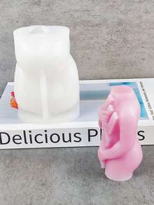 1个爱心形状硅胶蜡烛模具 - 白色 - 查看 3