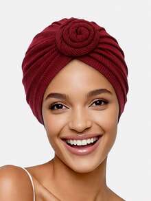 1pc New Waffle Snail Flower Headscarf, Headwrap - Multicolor - View 12