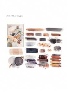 1 paquet de 40 pièces d'autocollants asymétriques vintage colorés à l'aquarelle, fournitures de décoration de scrapbooking en matériaux mixtes, fournitures scolaires - Fantaisie à l'aquarelle - Voir 13