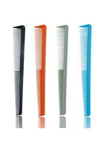 四件套梳子，宽齿和细齿双面理发梳，塑料梳，男士理发、修剪、造型 - 彩色 - 查看 14
