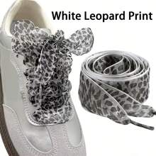 A Pair Of Leopard-Print Silk Satin Shoelaces, Suitable For Canvas Shoes, Sneakers, And Casual Shoes. A Stylish Footwear Accessory, Making It The Perfect Gift For Women. The Wide Leopard-Print Shoelaces Are Versatile, Non-Elastic, And Detachable. - Multicolor - View 9