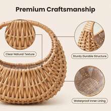 Pastoral Ins Style European Creative Handmade Rattan Woven Flower Basket, Flower Pot - Flower Basket - View 3