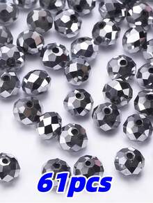 Contas de cristal austríaco branco-prateado brilhante de 4/6/8 mm, 111/81/61 peças, contas espaçadoras de vidro lapidado para confecção de joias DIY, adequadas para colares e pulseiras, materiais para artesanato. - Multicolorido - Ver 15