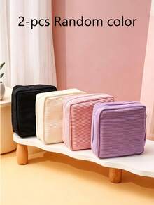 1 pieza Bolsa de almacenamiento de toallas sanitarias de gran capacidad, organizador portátil de toallas sanitarias, bolsa de almacenamiento multifuncional, adecuada para cosméticos, toallas sanitarias, lápices labiales, monedas, bolsa de artículos de tocador de viaje (adecuada para niñas, mujeres, damas), cosméticos para adolescentes y mujeres, útiles escolares, útiles de oficina y útiles escolares - Multicolor - Ver 14
