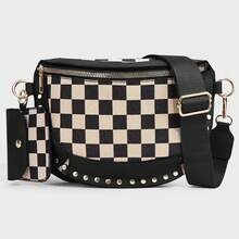 Vegan Leather Bum Bags for Women Crossbody Fanny Packs PU Leather Cross Body Bum Purse for Work Shopping Daily - Schwarz - Übersicht 6