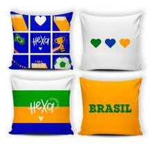 Set Of 4 Digital Cushion Covers For World Cup Brazil Decoration - 六重振動 - 查看 3