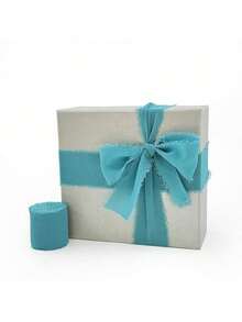 5m/Roll 38mm Chiffon Ribbon, 3.8cm Frayed Edge Ribbon For Bouquet, Wedding, Gift Wrapping - Raw Edge Webbing - View 13