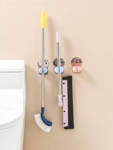 1 cái móc treo chổi và cây lau nhà tự dính hình mèo, giá treo chổi và cây lau nhà gắn tường - Kẹp lau nhà họa tiết mèo - Xem 5