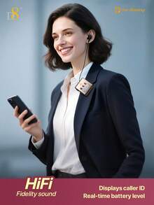 D8 Retractable Wireless Headset ,LED Display Over-Ear Buds,Headphone Stereo Earphone Noise Cancelling Mic Clip On Earpiece Comfortable HandsFree Headset 20Hrs Talking Time Sports Business Trucker Driver Earbud Retractable Wireless Headset With LED Display - View 3