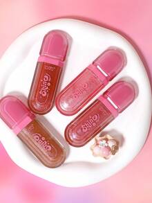 USHAS Shimmery Lip Gloss, Silky Smooth And Hydrating, Waterproof And Sweat-Resistant, Creates Glossy Plump Lips, Long-Lasting Moisturizing, Enhances No-Makeup Face Complexion, Suitable For Daily Commute, Dates, And Party Makeup - #03 Bright Strawberry Pink - View 6
