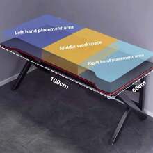 Gaming Table, Office Desk, Computer Table, Carbon Fiber Surface, Gaming Table, Home Office Gamer Table, Ergonomic Computer Table, Large Carbon Fiber Desktop, Office Workstation, PC Gaming Workstation Home Office Desk, Ergonomic Computer Gaming Table, Large Computer Table With Cup Holder And Headphone Hook - Black - View 7