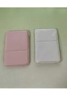 1 pieza Espejo de maquillaje plegable de mano, estuche de piel sintética, espejo de belleza de alta calidad y de moda - Rosa 1 Uds. - Ver 11