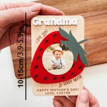 Customized Photo Fridge Magnets, Strawberry Magnets, Mom Photo Magnets, Grandma Photo Magnets, Mother's Day Gifts, Mom Gifts, Personalized Photo Customization! DIY Fridge Magnets, Stickers And Photo Paper - Ideal Wedding And Valentine's Day Gifts, Decorate Your Home With Warm Blessings, Photo Customization, Create Unique Romantic Moments! DIY Fridge Magnets/Stickers/Photo Paper, Bring Fresh And Poetic Style For Autumn, Eternal Love - A-strawberry Photo Fridge Magnet - View 9