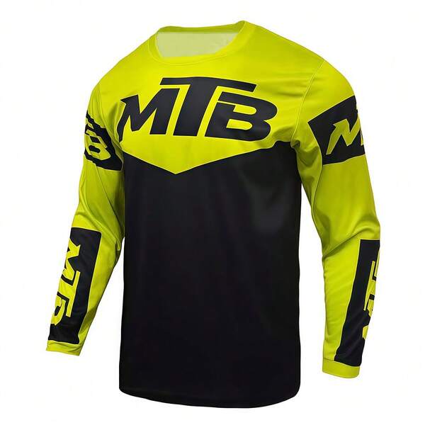 2026 New Mountain Bike Sportswear Racing Suit, Quick-Dry Long Sleeve Outdoor Sports Shirt, Quick-Dry T-Shirt, DH Motocross Yellow