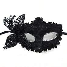 1PC Women's Masquerade Mask With Handle, Half Face Mask For Party, Halloween Floral Mask, Fashion Half Face Mask Prop, Suitable For Party, Celebration, Performance, Various Festivals And Events, Mysterious, Great Gift For Valentine's Day - View 11