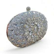 Clutch Bag Party Crystal Stones Weddings Bridesmaids - 銀色 - 查看 7