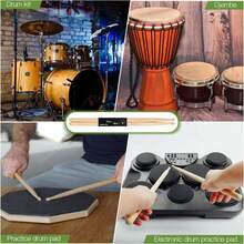 2 Pairs 5A Drum Sticks, Oval Wood Tip Non-Slip Drum Stick For Jazz Drum Electronic Drums Musical Instrument Percussion - ColorA - View 3