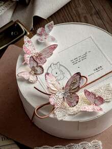 1 Pack 25pcs Vintage Butterfly Theme Hard Card Stickers DIY Decoration For Photo Album, Diary, Planner School Supplies - Cutting Words Butterfly - View 9