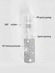 1pc Sparkling Rhinestone Refill Powder Spray Bottle, Body Powder Spray Bottle, Makeup Powder Dispenser Bottle, Nail Glitter Powder Spray Bottle, Pump Powder Spray Bottle, Long Nozzle Spray Bottle, Refillable Transparent Glitter Powder Spray Bottle, Watermelon Cream Powder Spray Bottle, Suitable For Summer, Beach, Travel, Party, Back To School, Dorm, Mother's Day Gift, Birthday Gift - Multicolor - View 2
