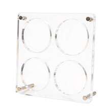 缶バッジ ディスプレイスタンド 展示 58mm/75mm 収納 透明 クリア アクリル フレーム ケース 防塵バッジ展示スタンド 透明 陳列棚 卓上展示 保管 収納グッズ 75mm適用2穴 - 75mmは4つのツボに適しています - チェックする 8