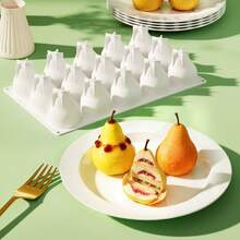 15-Cavity Pear-Shaped Pudding Cheesecake Mousse Silicone Mold, Baking Tool Also Suitable For DIY Candle & Soap Making - View 7