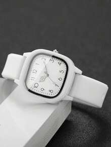 6 pezzi Set di orologi da donna alla moda e casual, minimalisti, con quadrante quadrato e quarzo, con braccialetto, collana, anello e orecchini a farfalla. Adatto come regalo per compleanni, festività, feste, vacanze, lauree e celebrazioni delle donne. Accessori perfetti per l'uso quotidiano. Regalo ideale per San Valentino/Festa della Mamma - Multicolore - Visualizzare 7