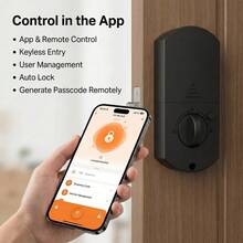 Smart Lock Fingerprint Door Lock – Tuya APP Remote Control, Keyless Entry Door Lock With Biometric Fingerprint, Password, Key, Passage Mode For Home Office – Black - DS06DSTUYA - View 6